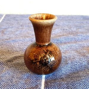 Vintage Keystone Ceramics South Dakota Mini Vase Gift Fall Nature Pinecone USA